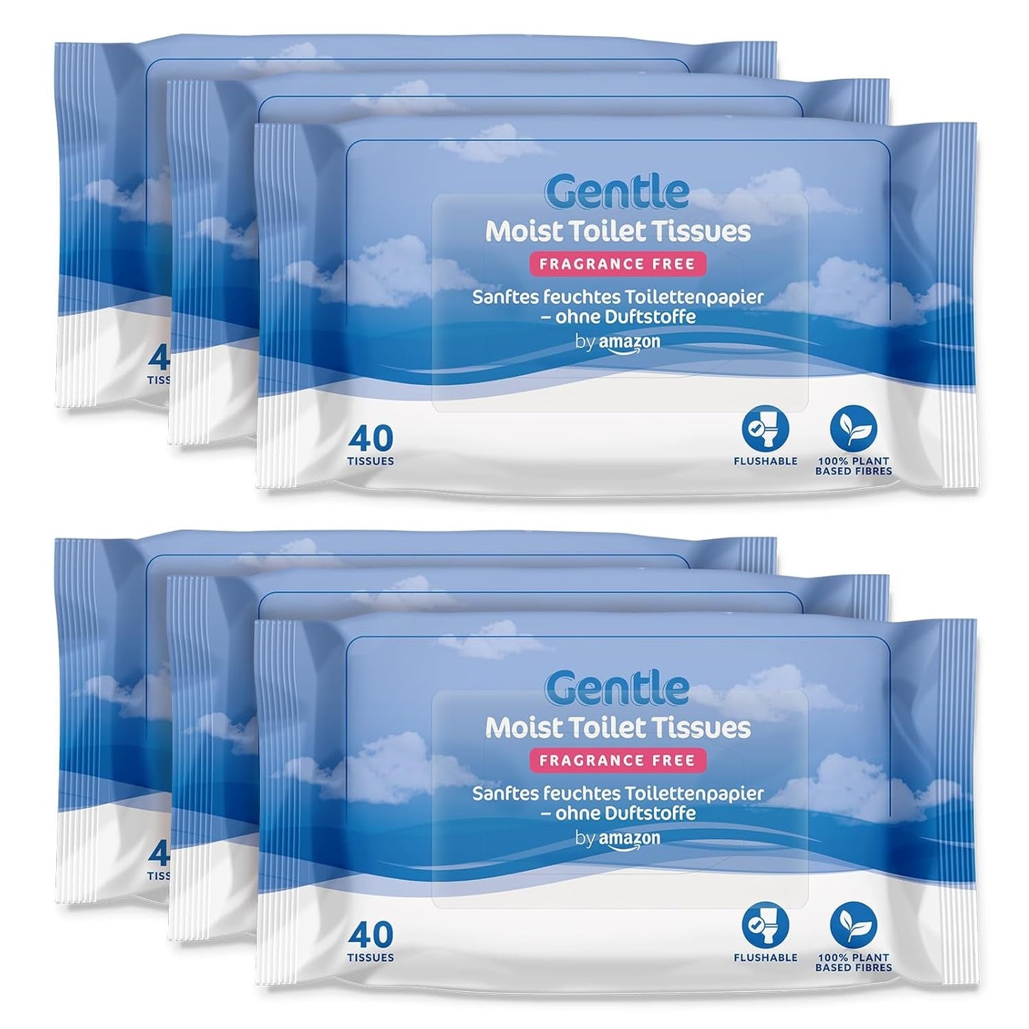 Af Amazon Blødt, vådt, lugtfrit, fint absorberende, uparfumeret toiletpapir, 240 count (6 pakker af 40 Count) (tidligere Presto Brand!)
