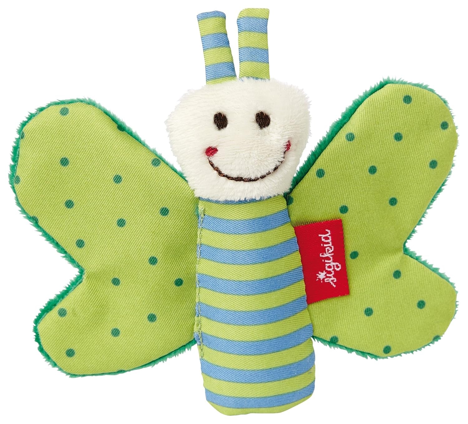 Fehn knitrende søstjerne - babylegetøj til at gribe og lege & knitrende legetøj til babyer og småbørn fra 0+ måneder & SIGIKID 41179 sommerfuglgreb legetøj rød grønne stjerner Babylegetøj Naty Shop