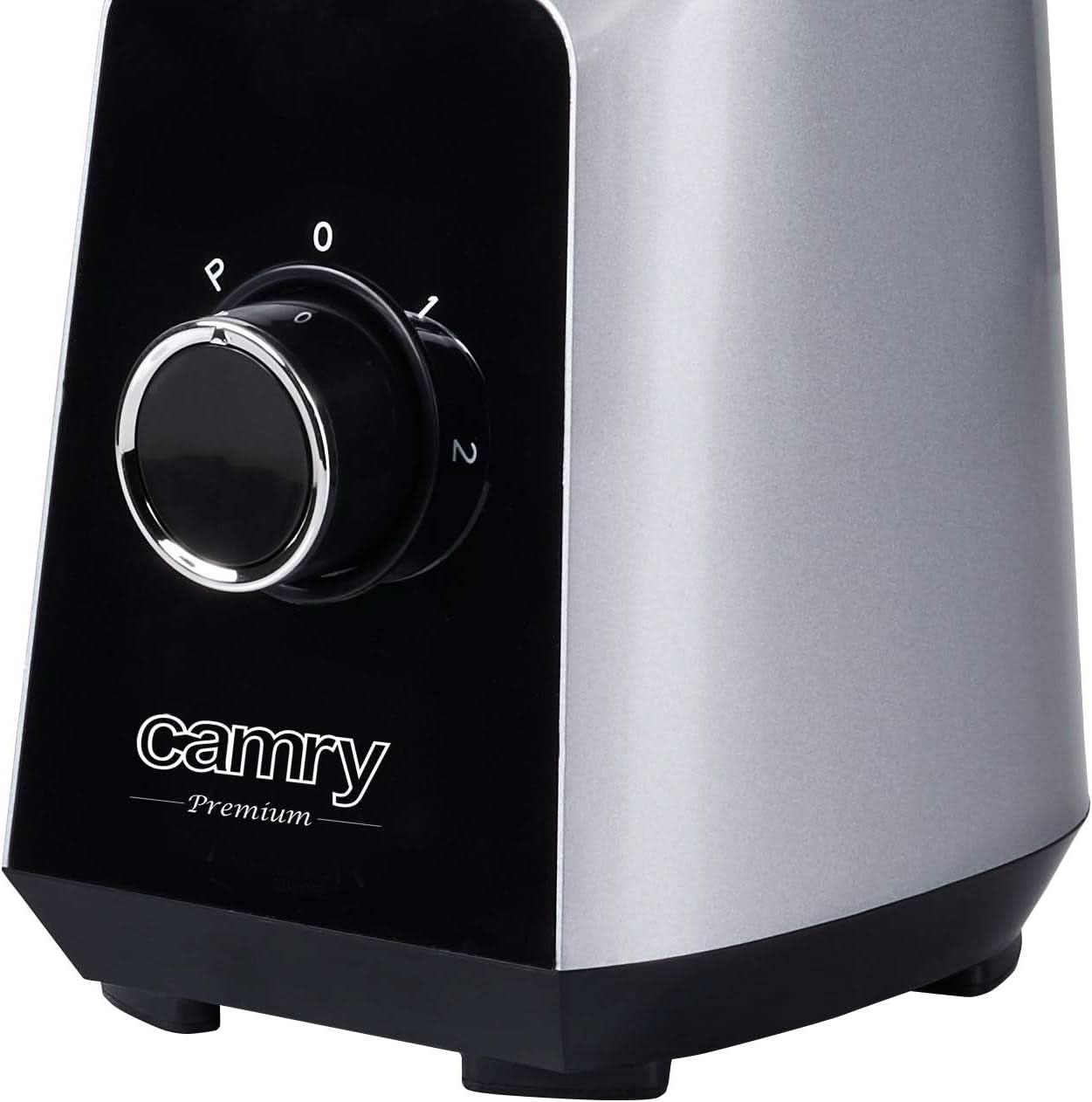 CR 4077 Standmixer Mit 1.5L Glasbeholdere, Smoothie Maker, Hochleistungsmixer, Mahlung, Eis-Zerkleinerung, Pulsfunktion, Edelstahlklingen, 2 Geschwindigkeiten, 1000W, Schwarz/Silber Kitchen Naty Shop