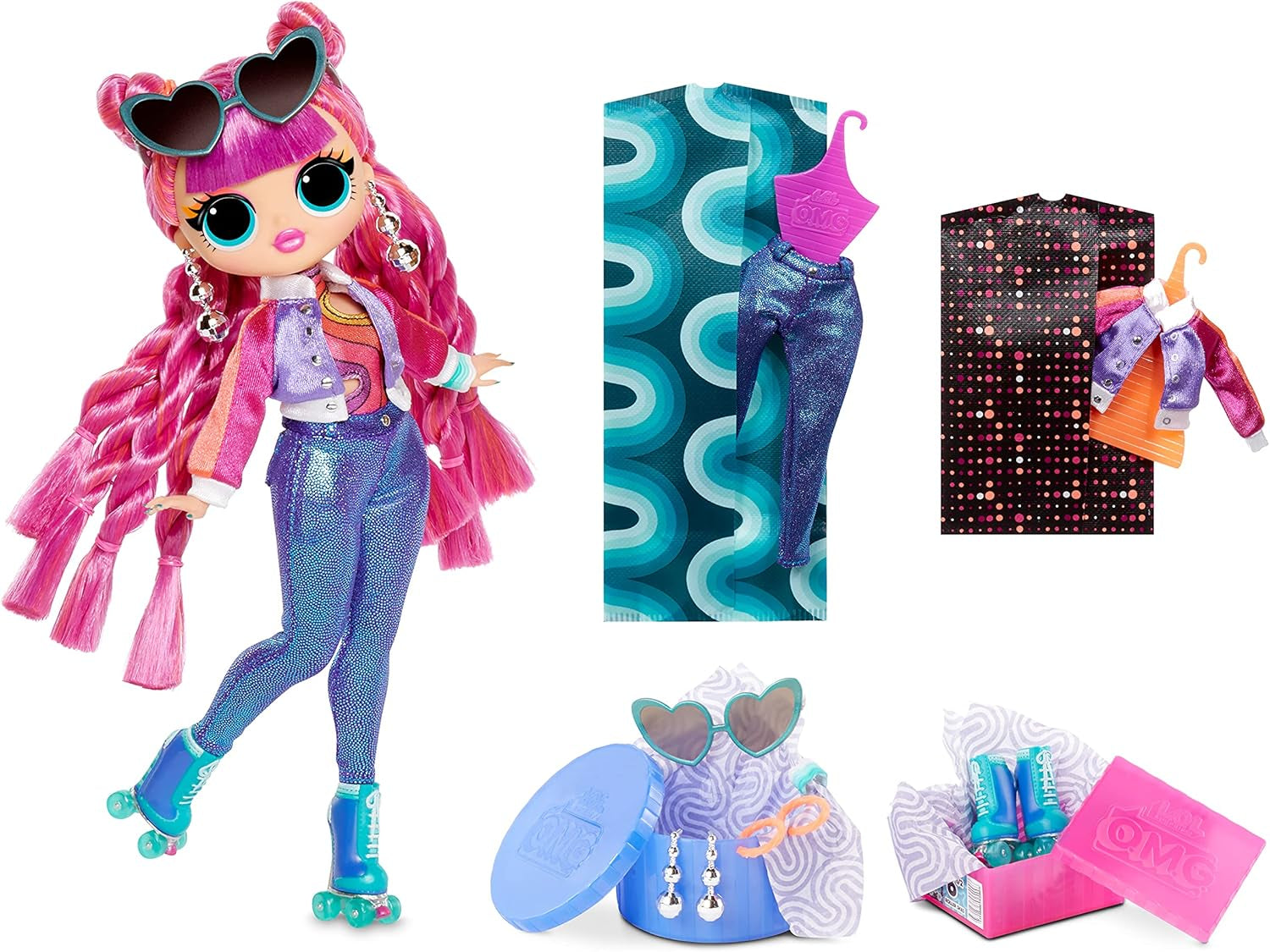 LOL Surprise OMG Fashion Doll 2er-Pack ROLLER CHICK & CHILLAX - Exklusive Puppen med 40 Überraschungen inkl. Outfits og tilbehør - 2-i-1 Verpackungs-Spielset - Serie 3 - Für Kinder ab 4 Jahren