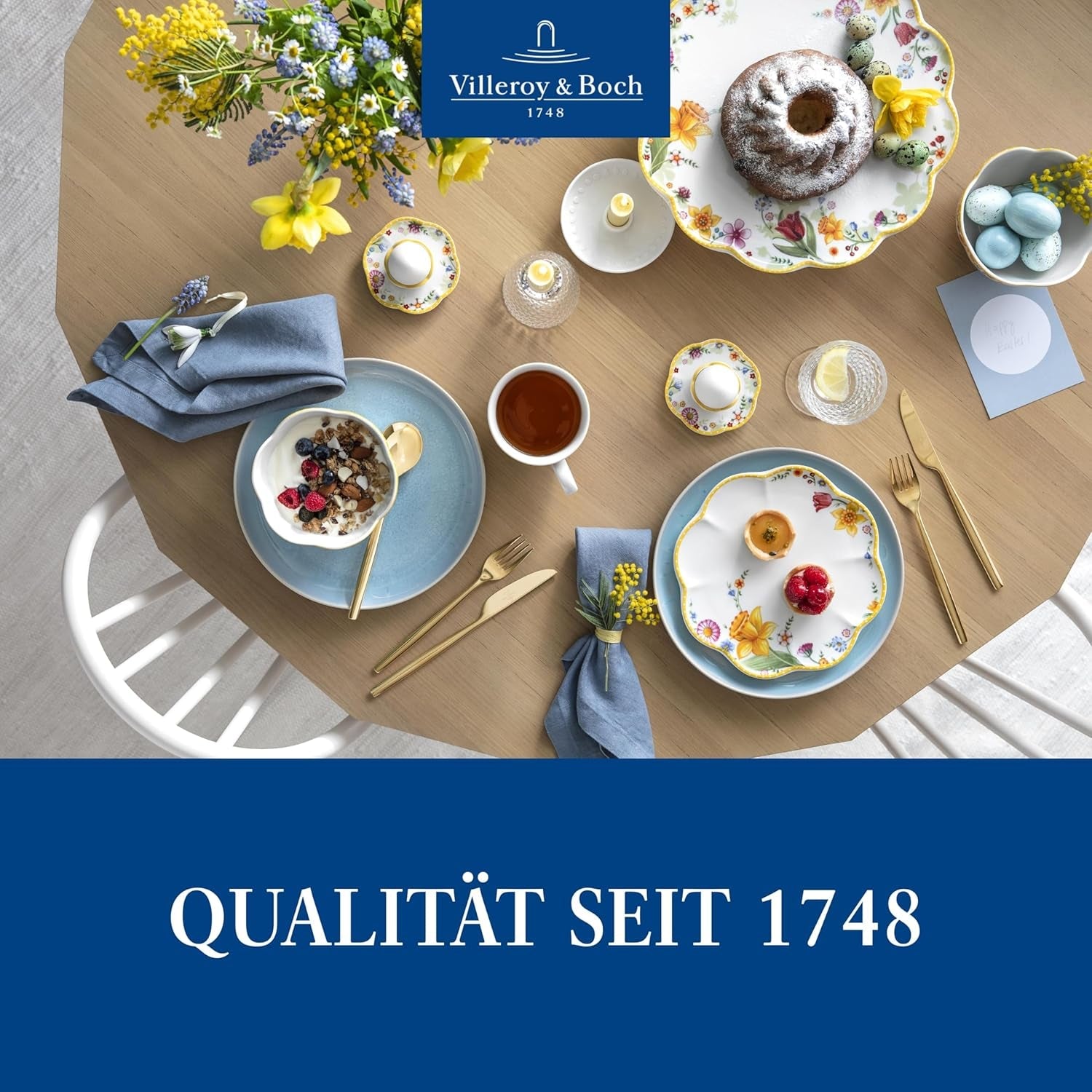 Villeroy & Boch - Spring Awakening morgenmadssæt til 2, 6 stykker, påskestel, morgenmad, påske, kaffeservice, forårsstel, porcelæn