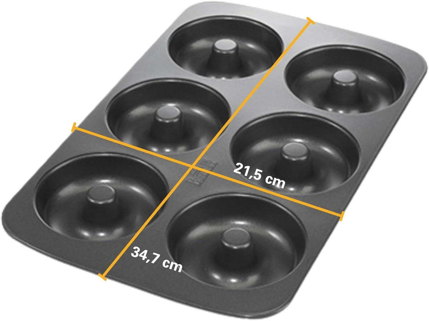 Birkmann, Easy Baking, Donutblech, Backform Für 6 Donuts, Mit Hochwertiger Antihaftbeschichtung, Ø 9 Cm, Mit Rezept, 881631 Forme og bakker til bagning Naty Shop