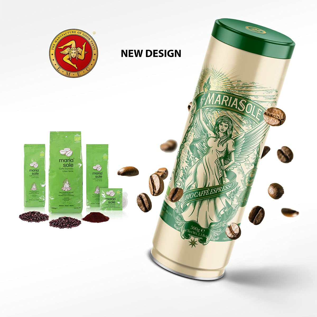 Økologisk espressokaffe, 250 g poser - traditionelt brændt på brænde, håndværk - økologiske premium kaffebønner til automatiske espressomaskiner og portafilter