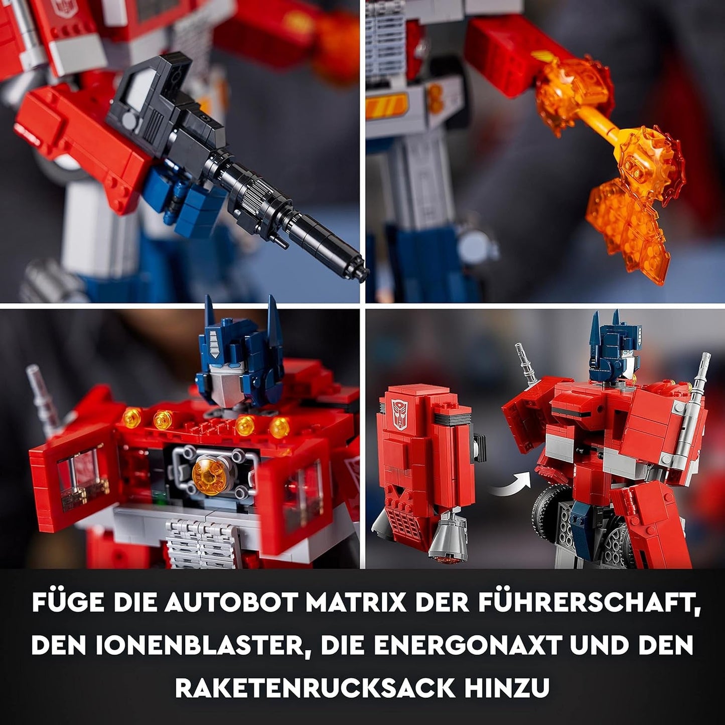 LEGO 10302 Ikoner Optimus Prime Sæt, 2-i-1 robotfigur- og modellastbil, Transformers Legetøjsmodelsæt til voksne, fødselsdags- eller julegave til mænd, kvinder, hende og ham byggesæt Besuche den LEGO-Store
