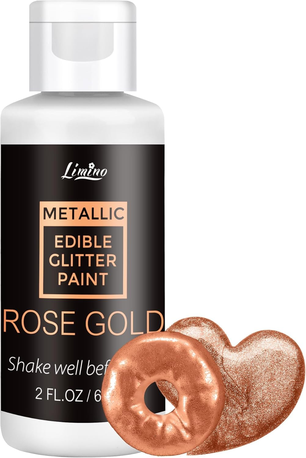Flydende spiseligt glitter - 6 metalliske farver, flydende spiseligt glitterpulver til kagepynt, bagning, macarons - metallisk madfarve, glitterfarver til småkager, fondant, kager, muffins