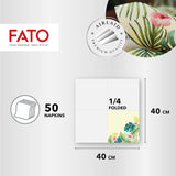 Fato - Tørre papirservietter, airlaid, tekstileffekt, pakke med 50 servietter, 40X40 foldet i 4 format, Tropicana Decor