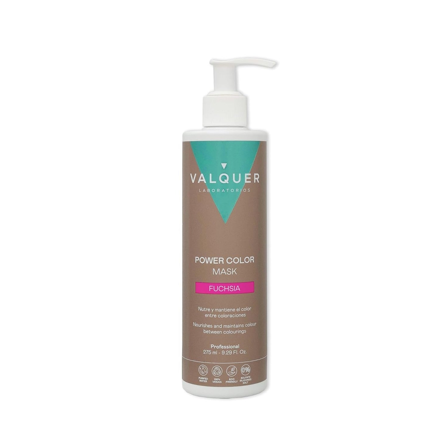 Valquer Power Color Mask vegansk og silikonefri formulering Giver hårfarve 290 ml lilla Hårmaske Naty Shop Fuchsia 1 stk (pakke med 1)