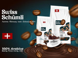 Fra over 175 års erfaring: Schwiizer Schüümli schweiziske Schümli kaffebønner 1 kg – Let ristning for en fin Schümli-kaffe, perfekt creme, intensitet 2/5, surhedsgrad 1/5 – for en ægte kaffenydelse