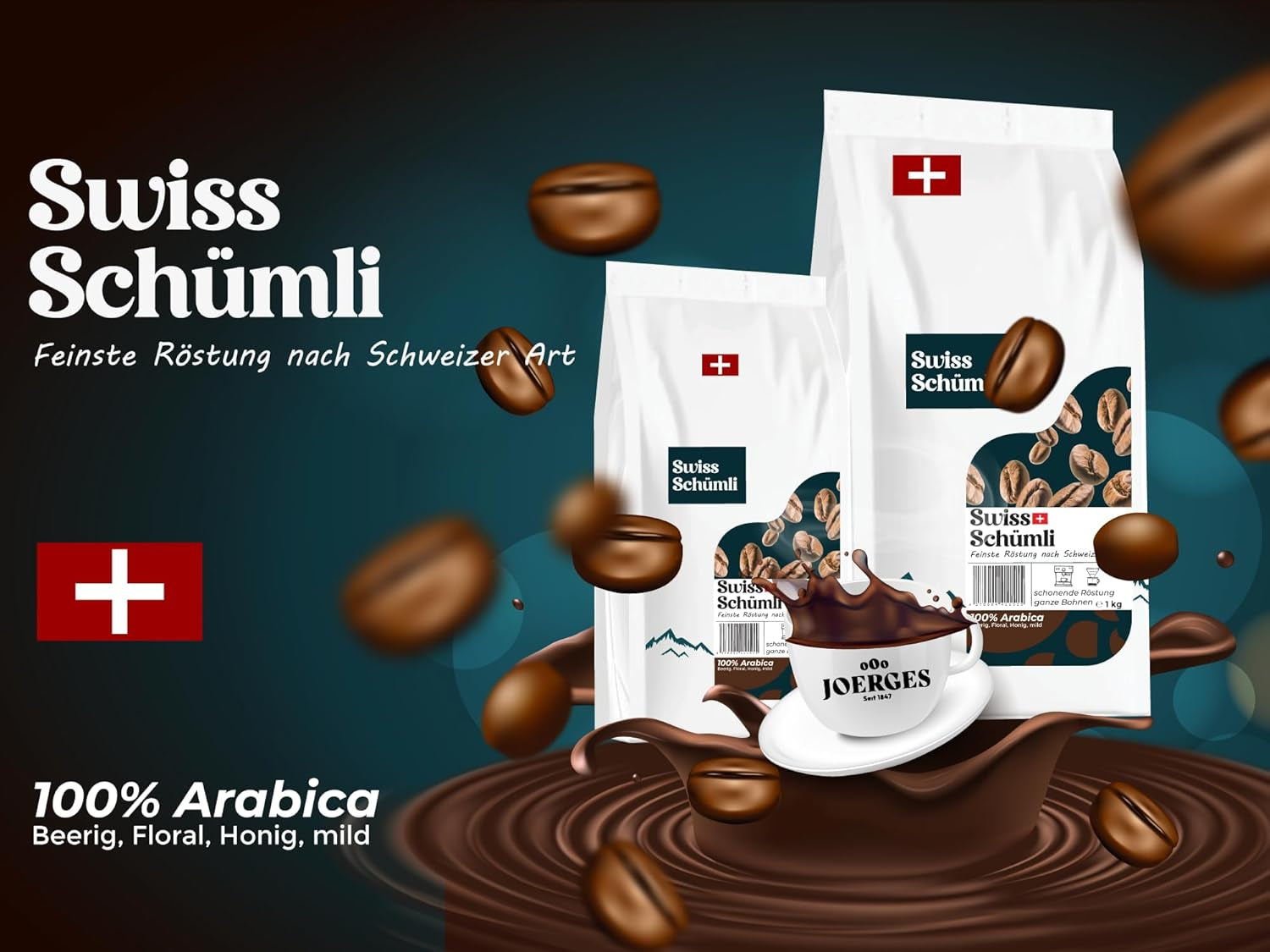 Fra over 175 års erfaring: Schwiizer Schüümli schweiziske Schümli kaffebønner 1 kg – Let ristning for en fin Schümli-kaffe, perfekt creme, intensitet 2/5, surhedsgrad 1/5 – for en ægte kaffenydelse