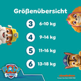 Pampers Baby-Dry Puppy Patrol Edition bleer, størrelse 4, 222 bleer, 9 kg - 14 kg, op til 100 % lækagebeskyttelse og komfort hele natten