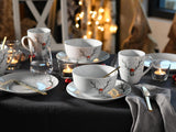 CreaTable, 21498, Luna Hirsch-serien, 18-dele stel til 6, morgenmadssæt i porcelæn, tåler opvaskemaskine og mikroovn, kvalitetsfremstilling