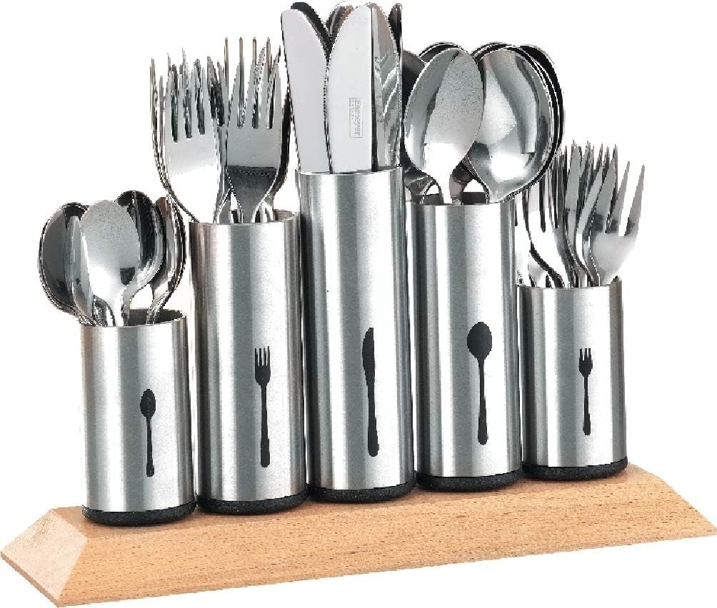Bestikholder i rustfrit stål, 1 pakke, Silver Naty Shop Kitchen