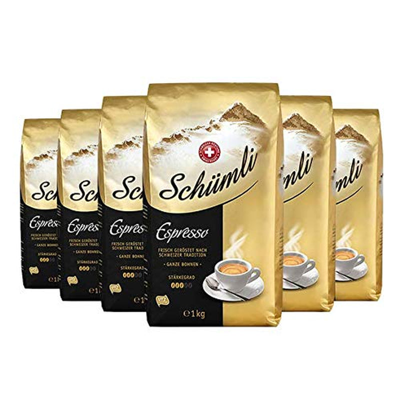 Schümli Espresso kaffebønner 1 kg, pakke med 6 (6 x 1000 g)
