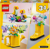 LEGO Creator 3I1 blomstersprinklersæt, dekoration til børneværelset, byg en sprinkler med en buket blomster, gummistøvler eller 2 legetøjsfugle, kreativ gave til piger og drenge 8 år gamle 31149 byggesæt Besuche den LEGO-Store