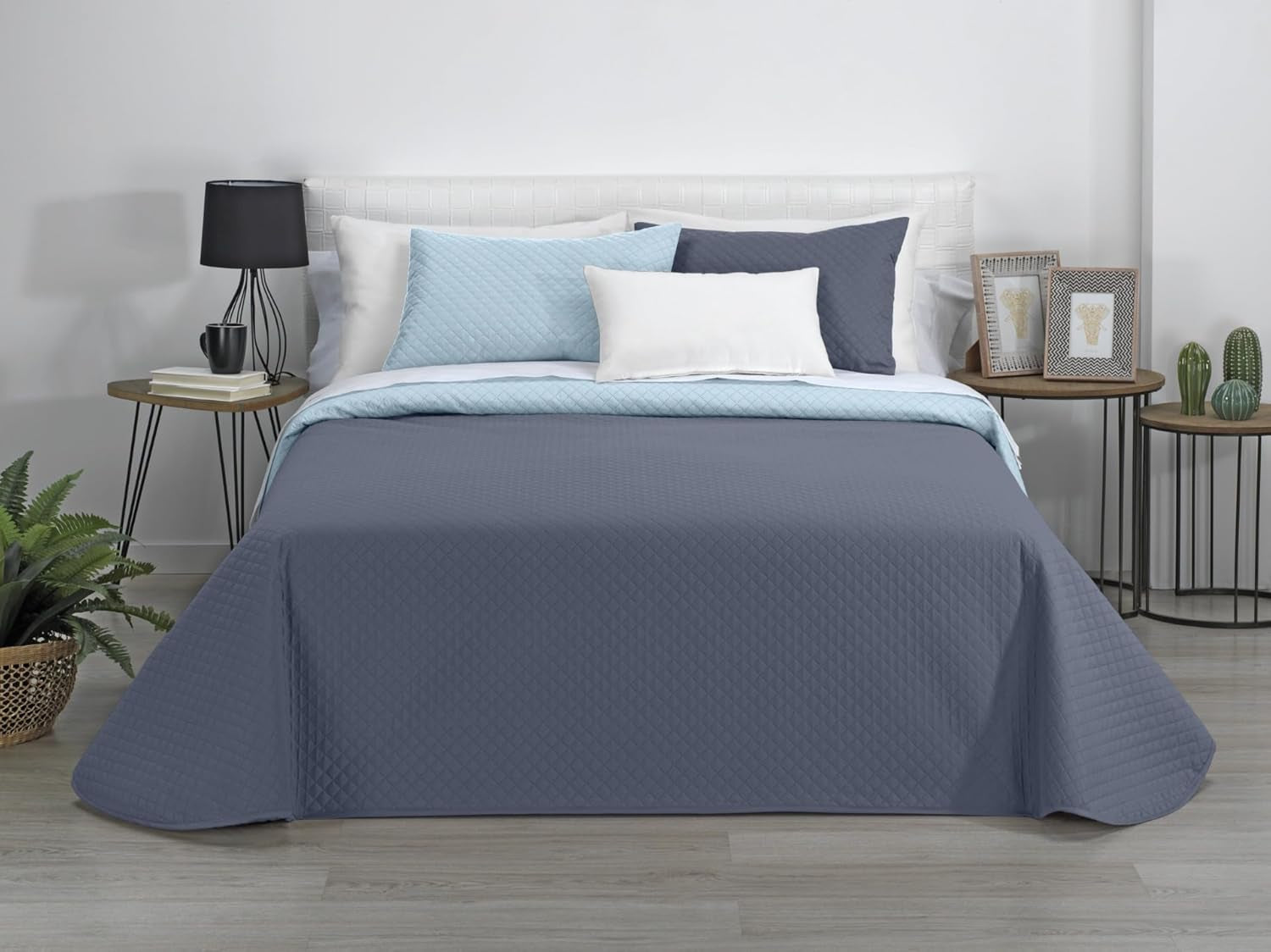 Estoralis | AVA | Vendbar Boutique Quilt | Til alle årstider | Farve - Himmelblå/Sten | Til seng 140/150/160 Cm. seng. (250 X 270 Cm. Ancho X Alto) | Quiltet quilt Quilts og quilts Naty Shop Standard titel