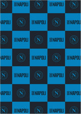 SSC Napoli, blødt tæppe med logo, varmt tæppe til sofa og seng, størrelse 150 X 210 cm, soft touch, lyseblå, officielt produkt Hermet Senge og tæpper Lyseblå 150X210