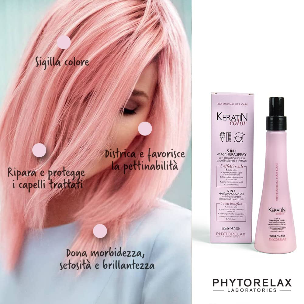 Phytorelax 5in1 hårmaskespray - 1 ml - Silikonefri, parabenfri - Fugtgivende - Tørt hår, krøllet hår Naty Shop hårmaske