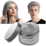 Midlertidig hårfarve, 4,23 ounce farvevoks til mænd, kvinder, vaskbar naturlig farve pomade, øjeblikkelig hårfarve til fest, Cosplay, Halloween (rød) Naty Shop Hårfarve Grå 120G (1 pakke)
