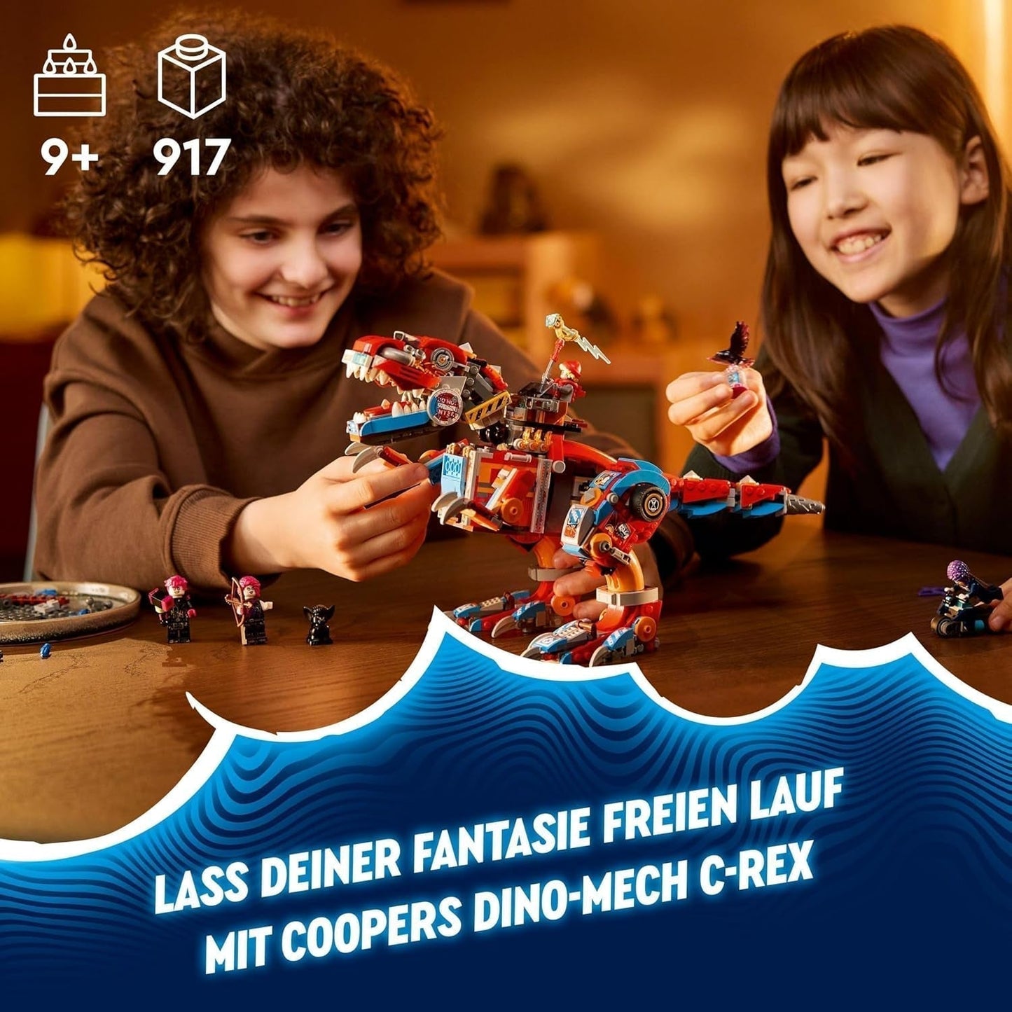 LEGO Dreamzzz 2-i-1 Coopers Dino-Mech C-Rex Legetøj Pterodactyl T.Rex Action Figur til drenge og piger Kreativt legetøj Adventuresæt Gave til børn 9 år 71484 Byggesæt Beuche den LEGO-Store