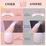 240 stk. Gradient Square Nails Set, Nude White Gradient Kunstige negle til Oil Pen Lim, Medium Ombre naturlige falske negle til kvinder DIY (Nude Square)