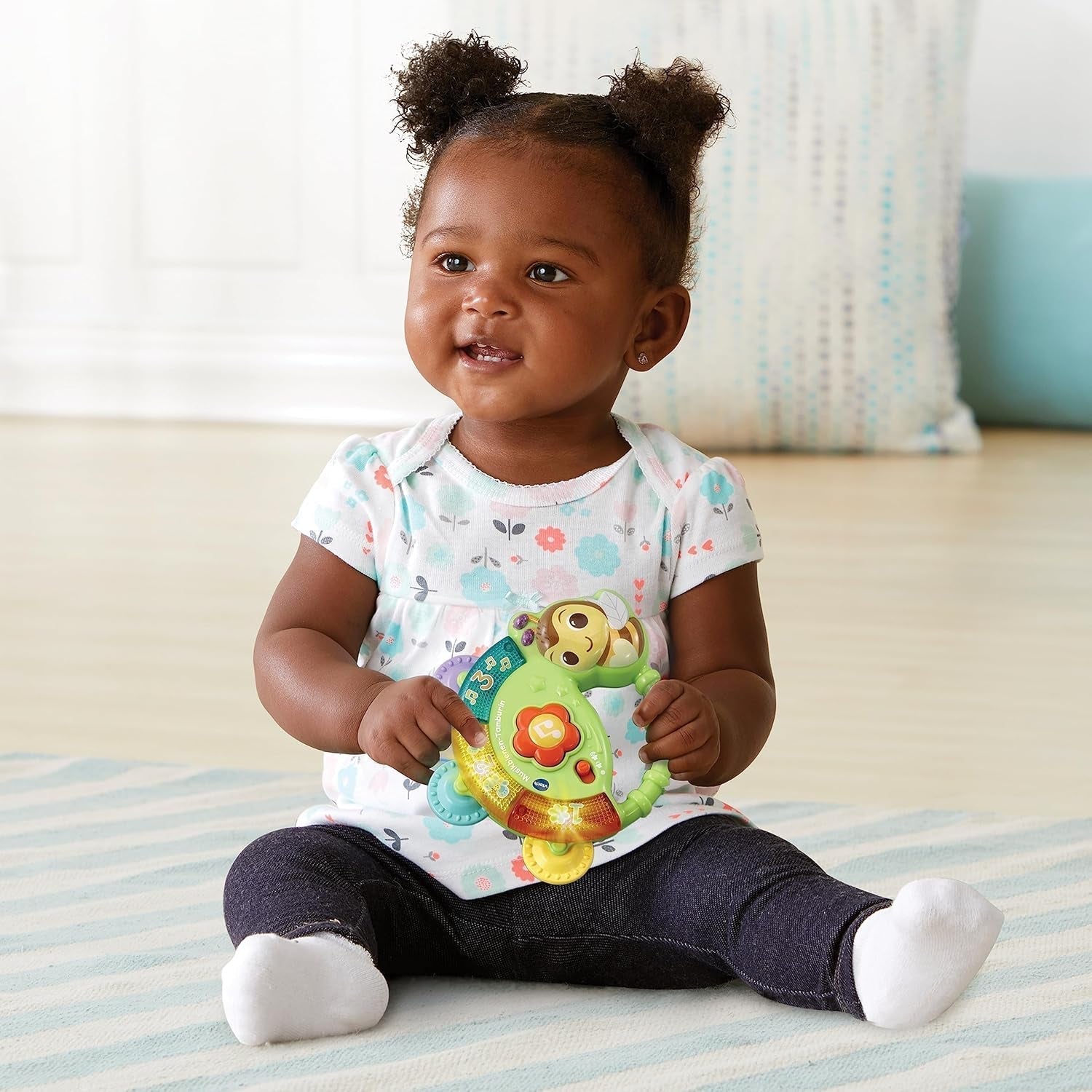 Vtech Baby Musical Bee Tambourine - Musiklegetøj med numre, sjove lyde, sætninger og sange - For børn i alderen 3-36 måneder Babylegetøj Naty Shop