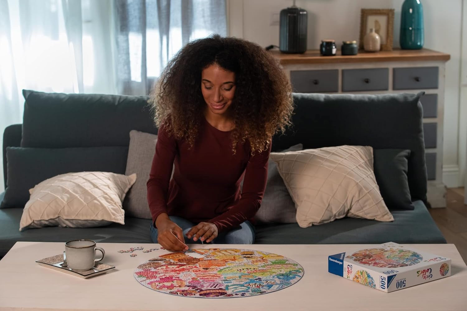 Ravensburger Puslespil 17172 Cirkel af farver - Dyr 500 brikker Puslespil Naty Shop