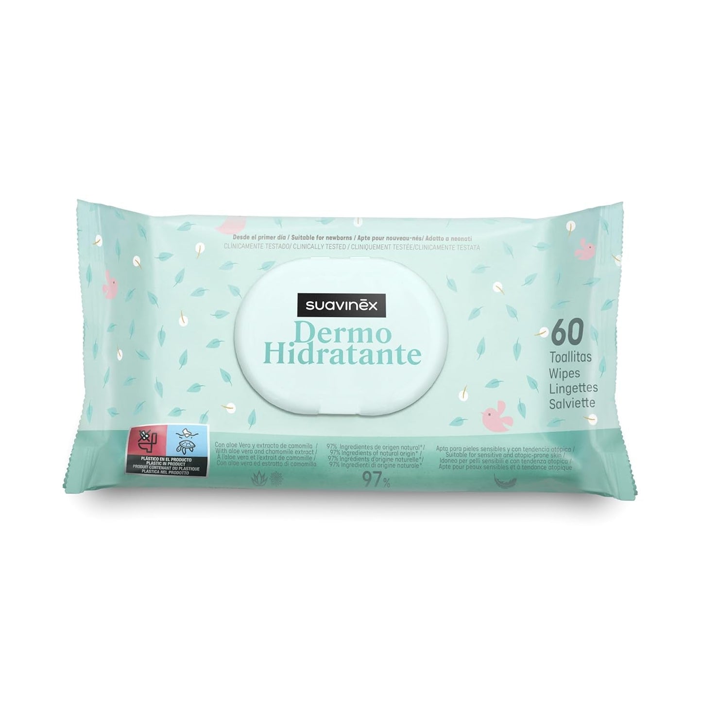 Suavinex 14 pakke med 60 babyvådservietter (i alt 840 vådservietter), fugtgivende, velegnet til atopisk hud, 95 % naturlige ingredienser