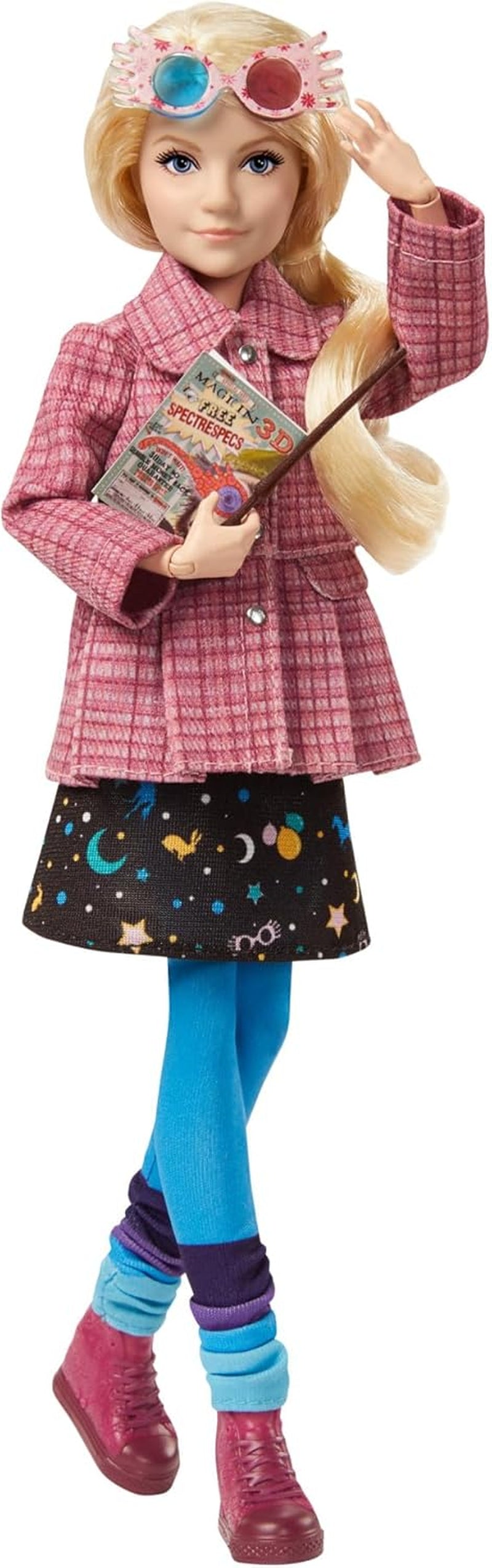 HARRY POTTER Gryffindor adventskalender - 24 historier, magiske overraskelser, Hogwarts fællesrum, naturtro ansigt, for fans fra 6 år og opefter, HND80 Naty Shop Luna Lovegood Dolls