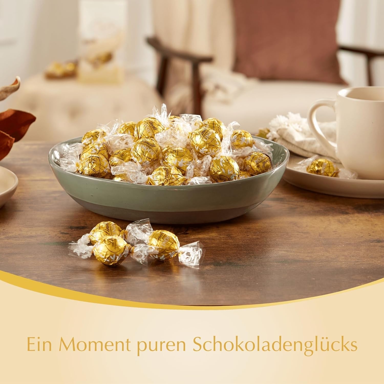 Lindor hvide chokoladekugler | 400 g ca. 30 hvide chokoladekugler med smelte-i-mund-fyld | Gave af chokolade | Chokoladegave (pakke med 2)