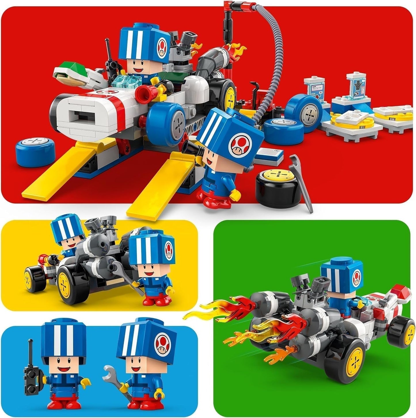 LEGO Super Mario: Mario Kart - Toad's Workshop, Nintendo-figur, tilpasseligt legetøj, eventyrsæt, gave til drenge, piger og spillere fra 8 år 72035 Byggesæt Besuche den LEGO-Store