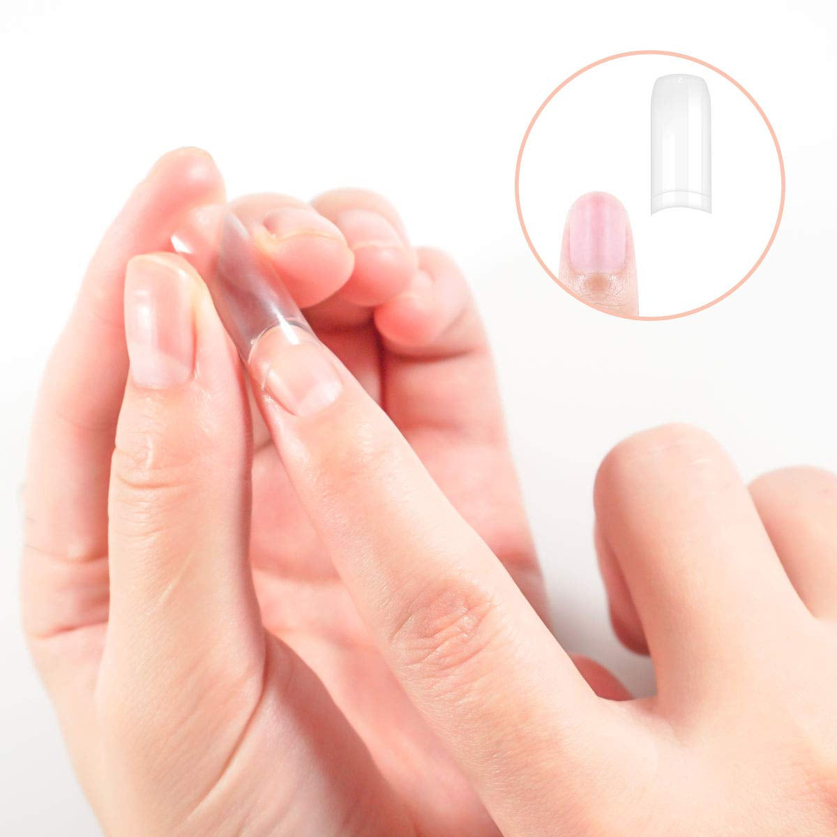 Falske negle 500 stk Naturlig farve kunstige falske negle 10 størrelser DIY Akryl med æske neglebørste Cuticle Pusher Neglefil