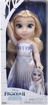 Disney Frozen 2 Elsa Doll - 35 cm høj, poserbar dukke i ikonisk modekjole og langt hår, der flyder for ekstra sjov, til piger fra 3 år og opefter, 214894