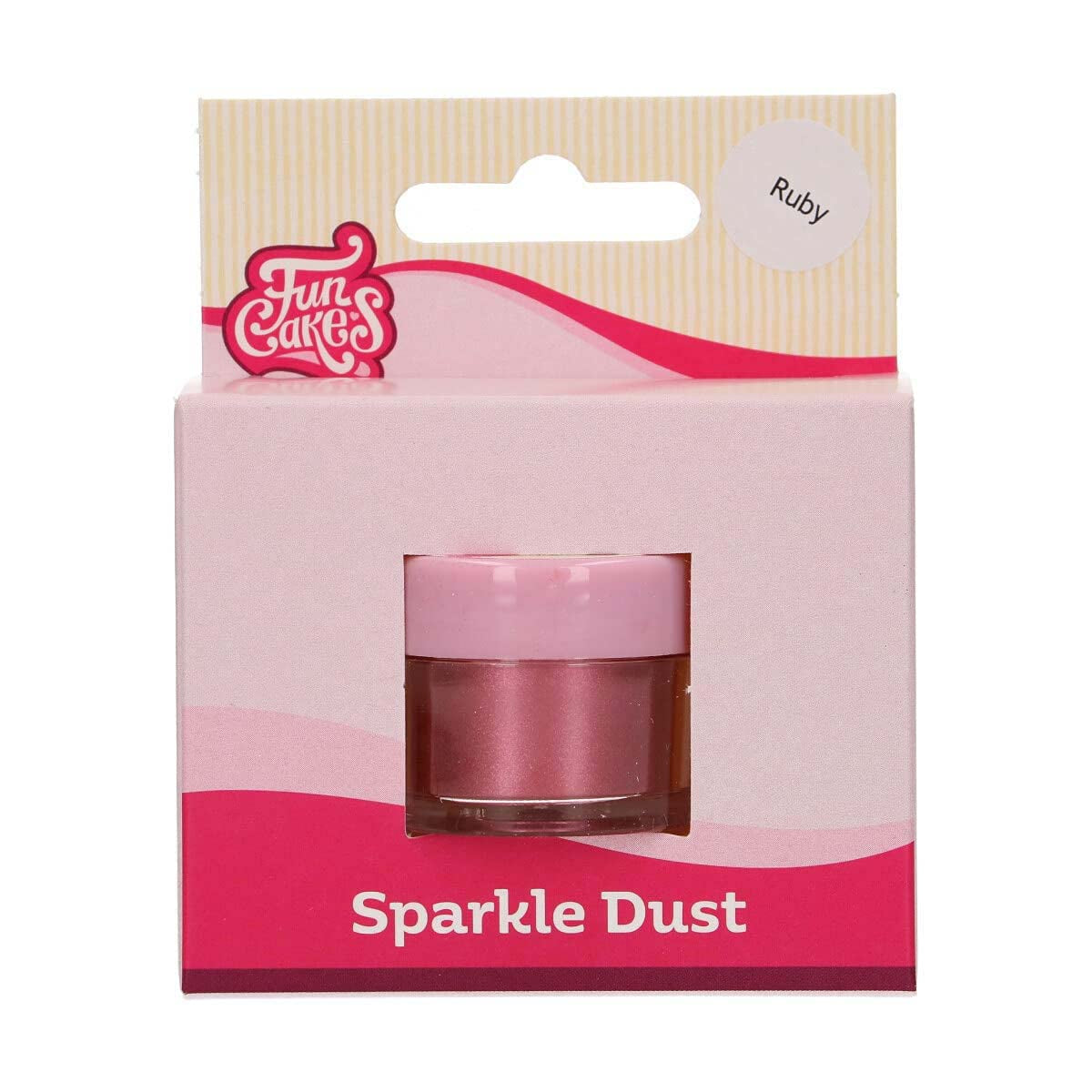 Funcakes Sparkle Dust Ruby: Mousserende pulver i fødevarekvalitet til kagedekoration, Halal-certificeret