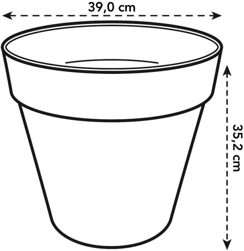 elho Loft Urban Round 40 - Udendørs urtepotter - 100% genbrugsplast - Ø 38,5 x H 35,3 cm - Gul/Ocher