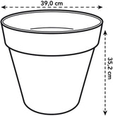 elho Loft Urban Round 40 - Udendørs urtepotter - 100% genbrugsplast - Ø 38,5 x H 35,3 cm - Gul/Ocher