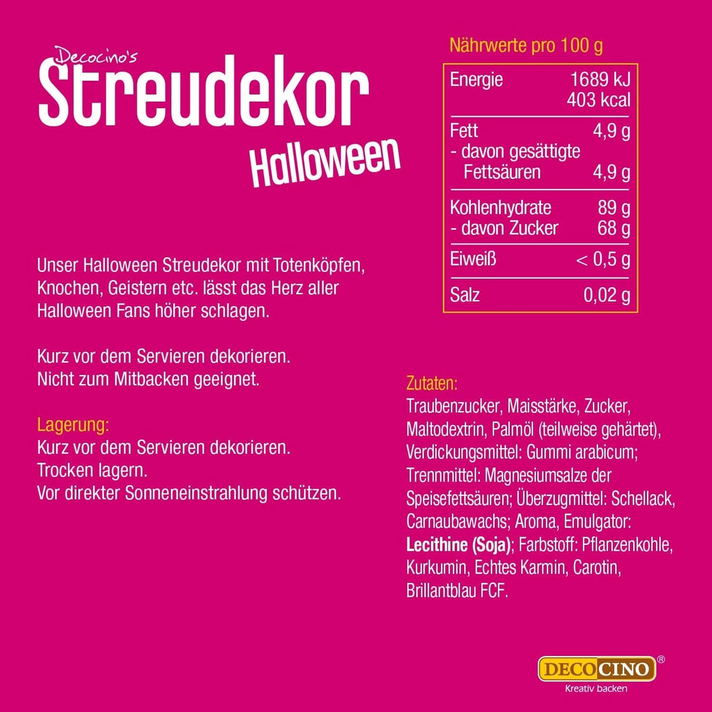 Decocino Halloween Sprinkles, flerfarvet, 120 gram Sprinkles Naty Shop
