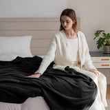 Hyggeligt tæppe Fluffy Fleece-tæppe 130 X 150 cm Sengetæpper Sofatæppe Store bløde tæpper og tæpper til voksne Sofatæpper Varme Maskinvaskbare sorte senge og tæpper God aften