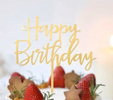 Dekoration Happy Birthday Topper - Guld Ikke spiselig akryl Perfekt til kager