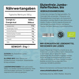 Wholefood Earth Økologisk Jumbo havregryn, glutenfri – 3 kg | Ikke-GMO | Vegansk | Rig på fibre | Certificeret økologisk