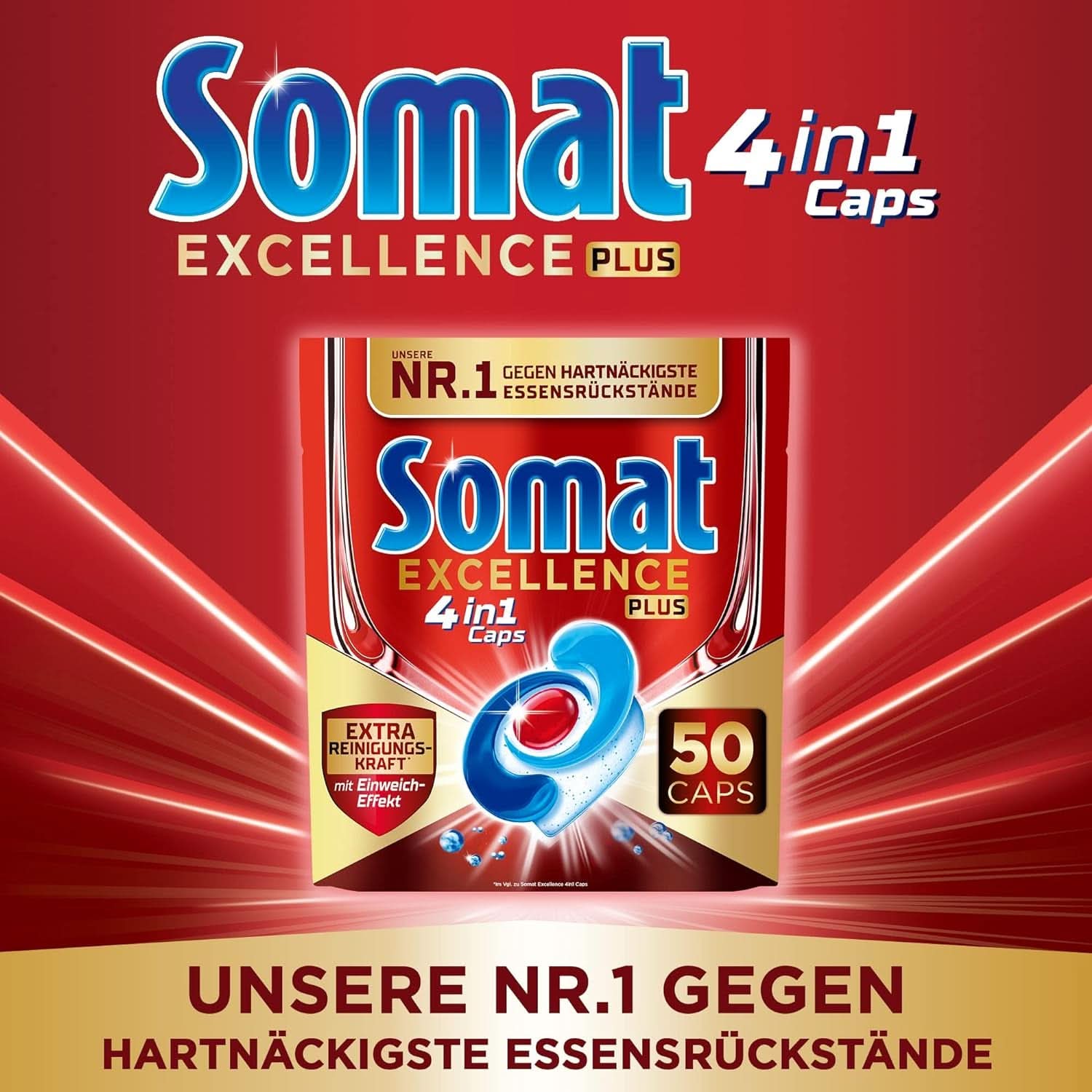 Somat Excellence plus 4In1 Caps (50 Caps), Naty Shop opvasketabletter