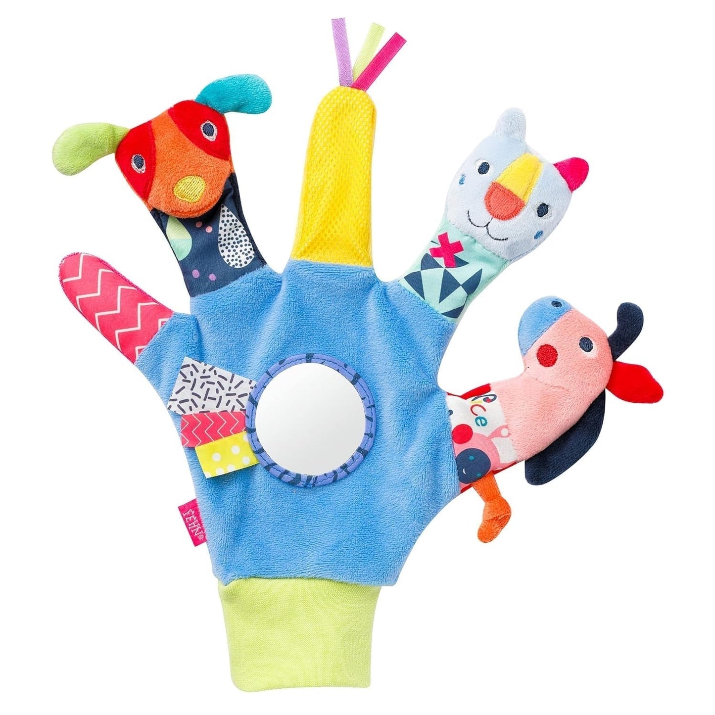 Fehn Baby Hånddukke Krokodille - Plyslegetøj med rangle, raslende papir, bider og knirker - Baby hånddukke - Popping legetøj til babyer og småbørn 6+ måneder Babylegetøj Naty Shop Farvens venner