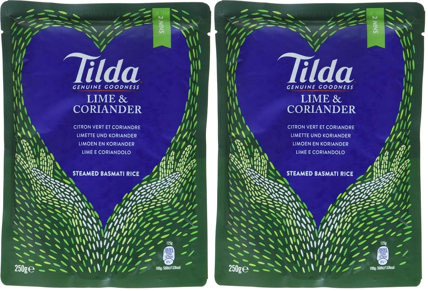 TILDA dampet basmatiris med lime og koriander til mikroovn, 250 g