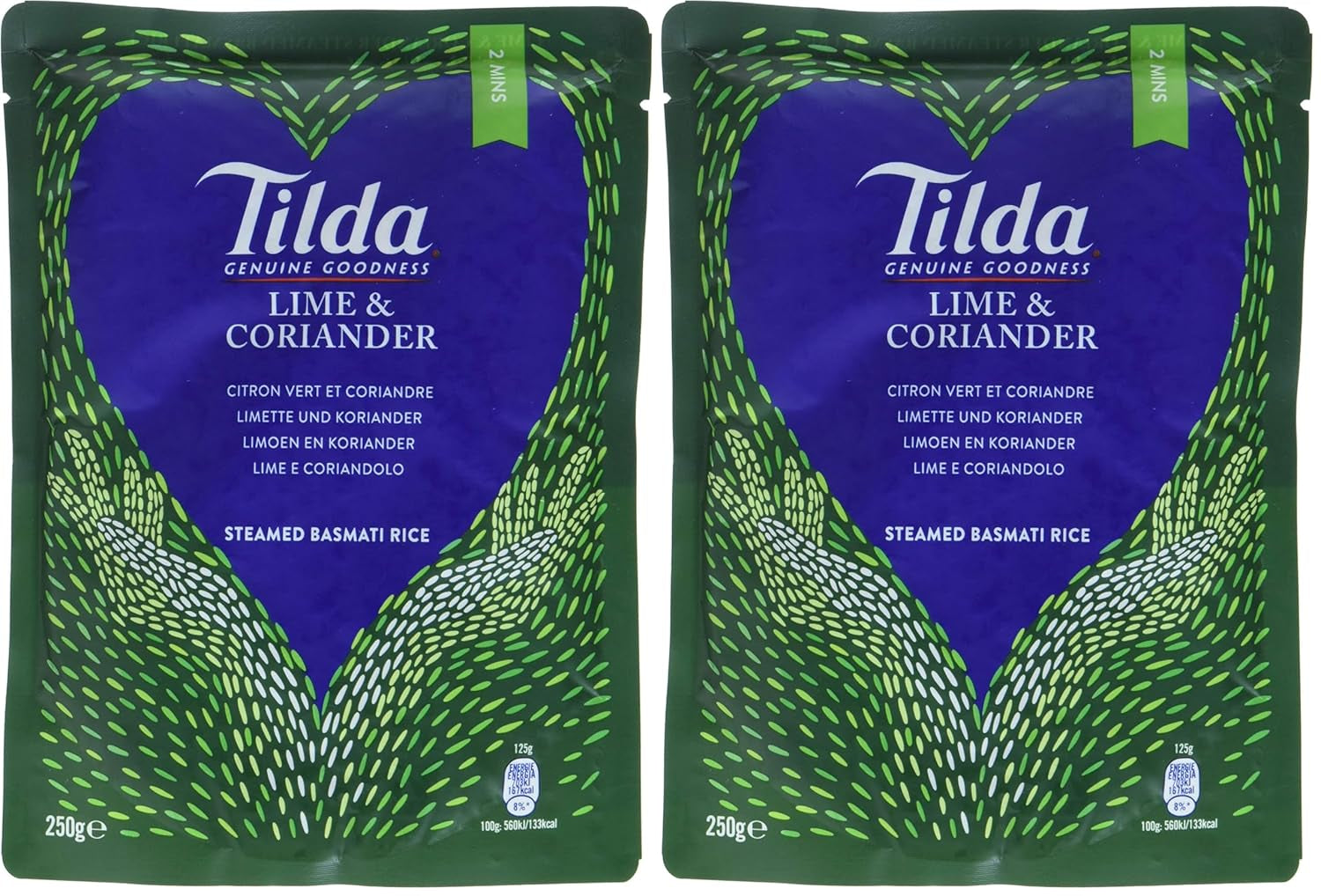 TILDA dampet basmatiris med lime og koriander til mikroovn, 250 g