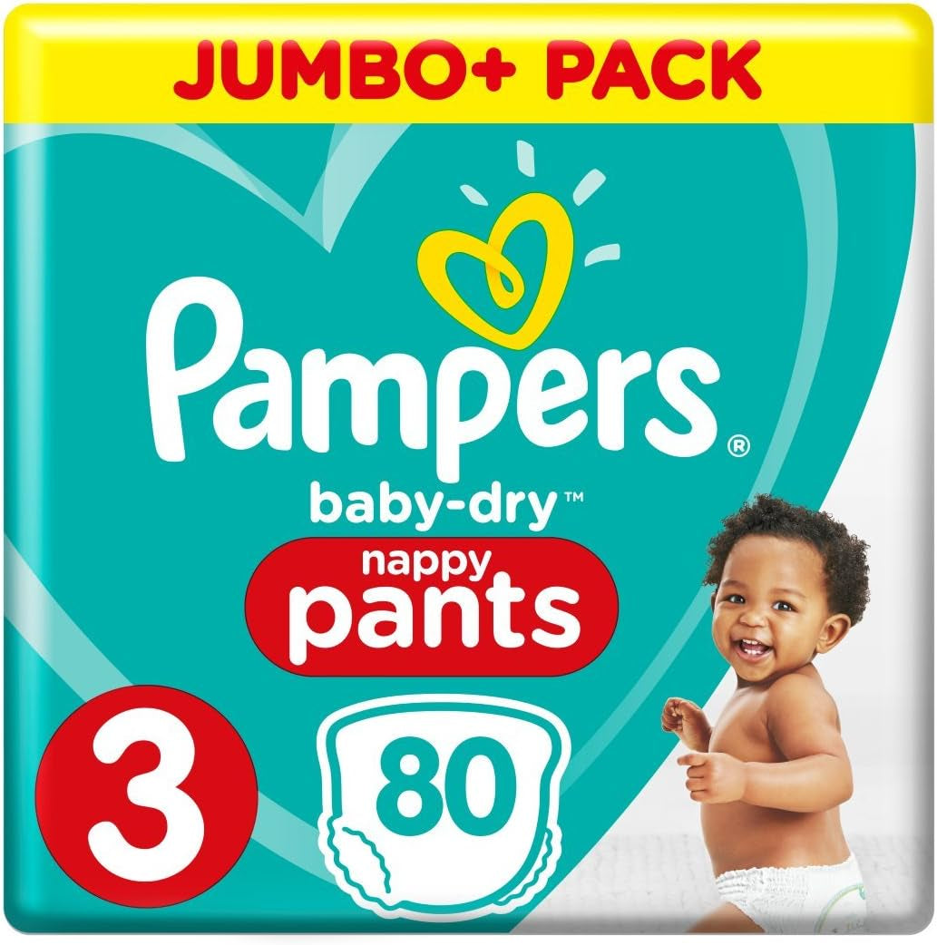 Pampers Baby-Dry bleer, str. 8, 43 bleer, fra 19 kg, Jumbo+ pakke