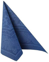 50 servietter "ROYAL Collection" 1/4 fold 40 Cm X 40 Cm mørkeblå "Ornaments"