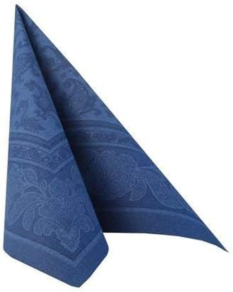 50 servietter "ROYAL Collection" 1/4 fold 40 Cm X 40 Cm mørkeblå "Ornaments"