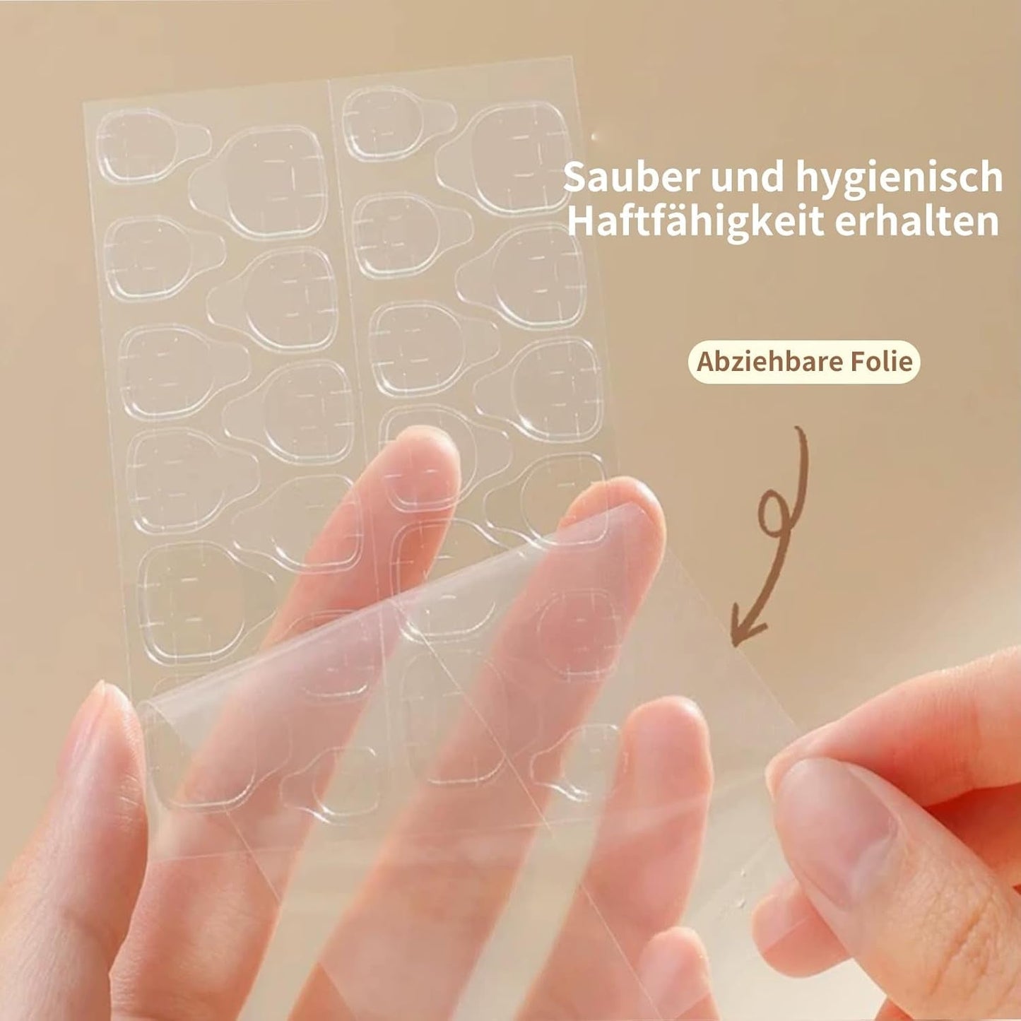 20 jelly negle klæbende tabletter - klare stærke dobbeltsidede klæbende puder Vandtætte genanvendelige tryk på negle DIY manicure sæt negletilbehør