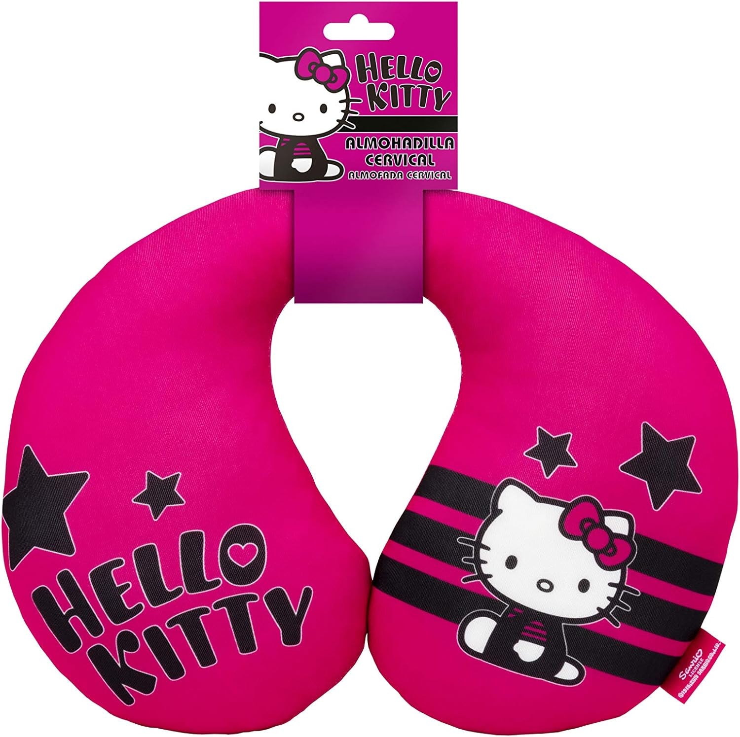 HELLO KITTY Star-nakkepude til drenge og piger. Komfortabel og funktionel. Universal, 100% vaskbar. Naty Shop rejsepuder