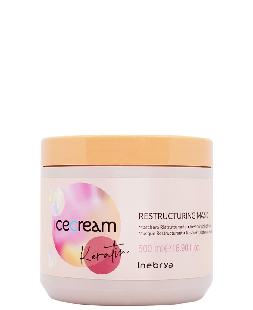 Keratin Ice Cream omstruktureringsmaske. Omstrukturerende hårmaske, 500 ml Naty Shop hårmaske 500 ml (1 pakke)