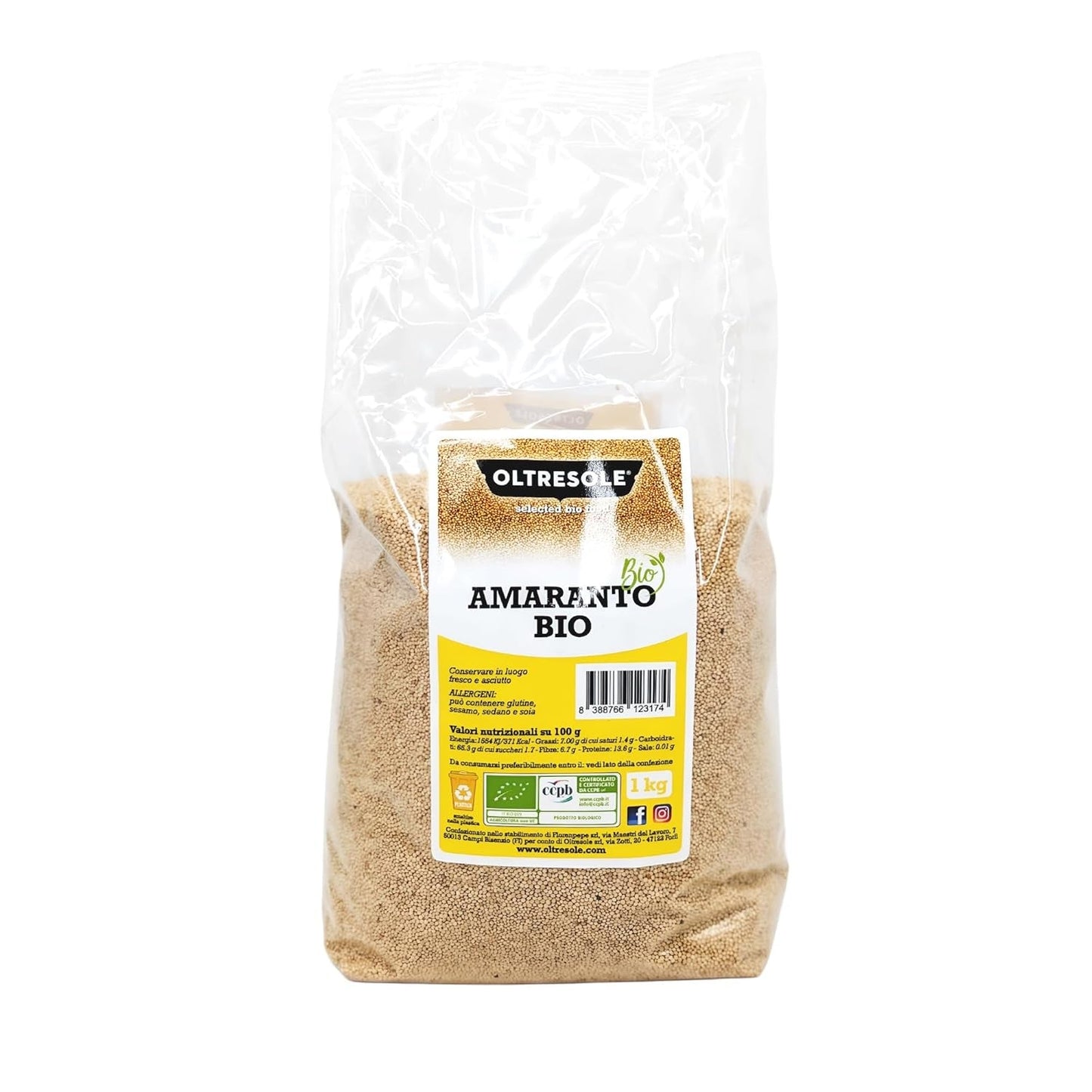 Økologisk amarant 5 kg, rå korn i korn, frø fra kontrollerede økologiske kulturer, rig på fibre, mineraler og vitaminer, økonomisk pakke